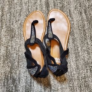 Black gladiator sandals